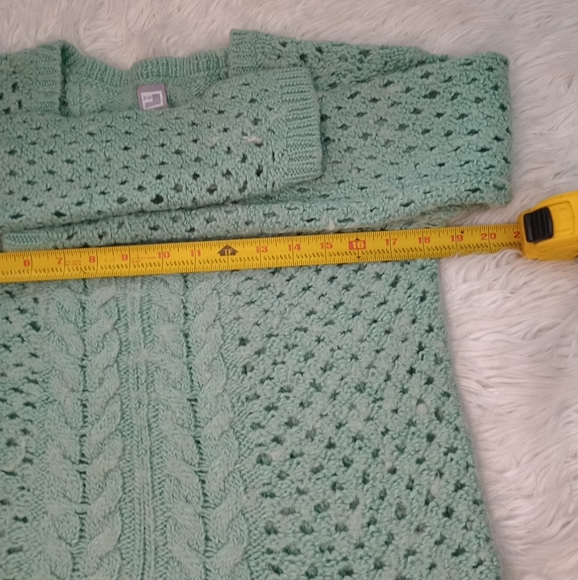JCP Cable-knit Turquoise Cropped Women's Sweater Size PXL Pullover - Picture 4 of 14